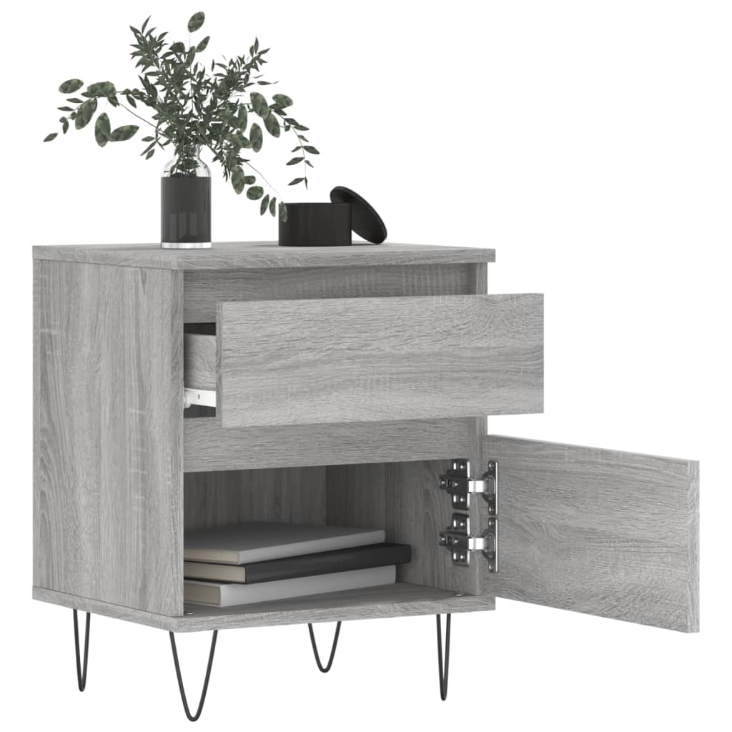 Bettschrank Schwarz Eichen-Optik 40 x 35 x 50 cm Holzwerkstoff