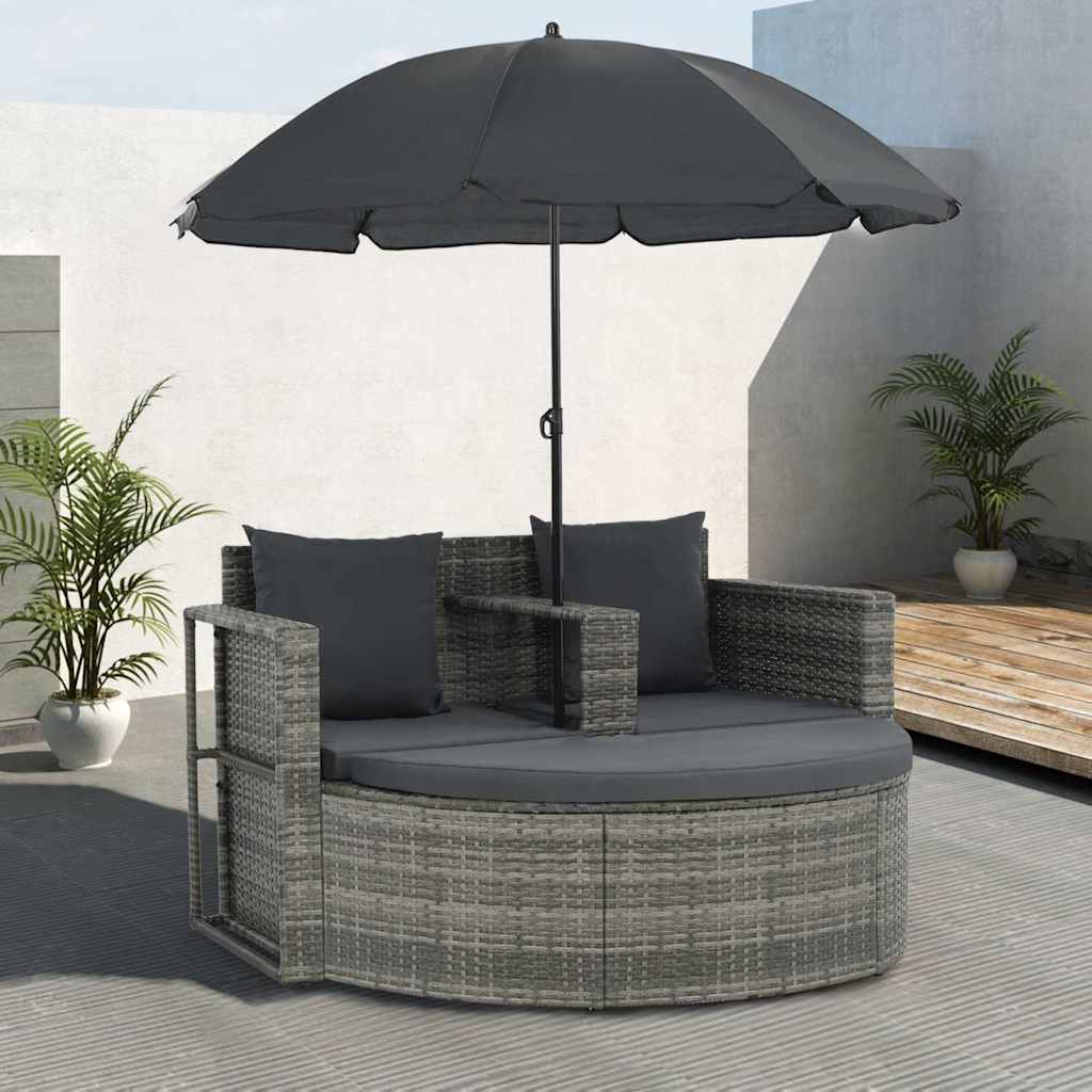 Garten-Sofa mit Kissen 8 pcs Beige und Hellgrau Poly-Rattan