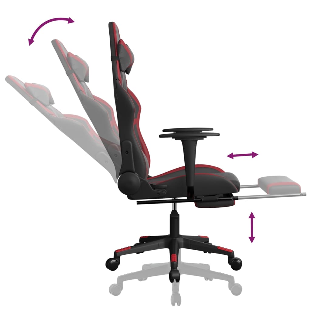 Gaming-Stuhl mit Massagefunktion Schwarz und Grün Kunstleder