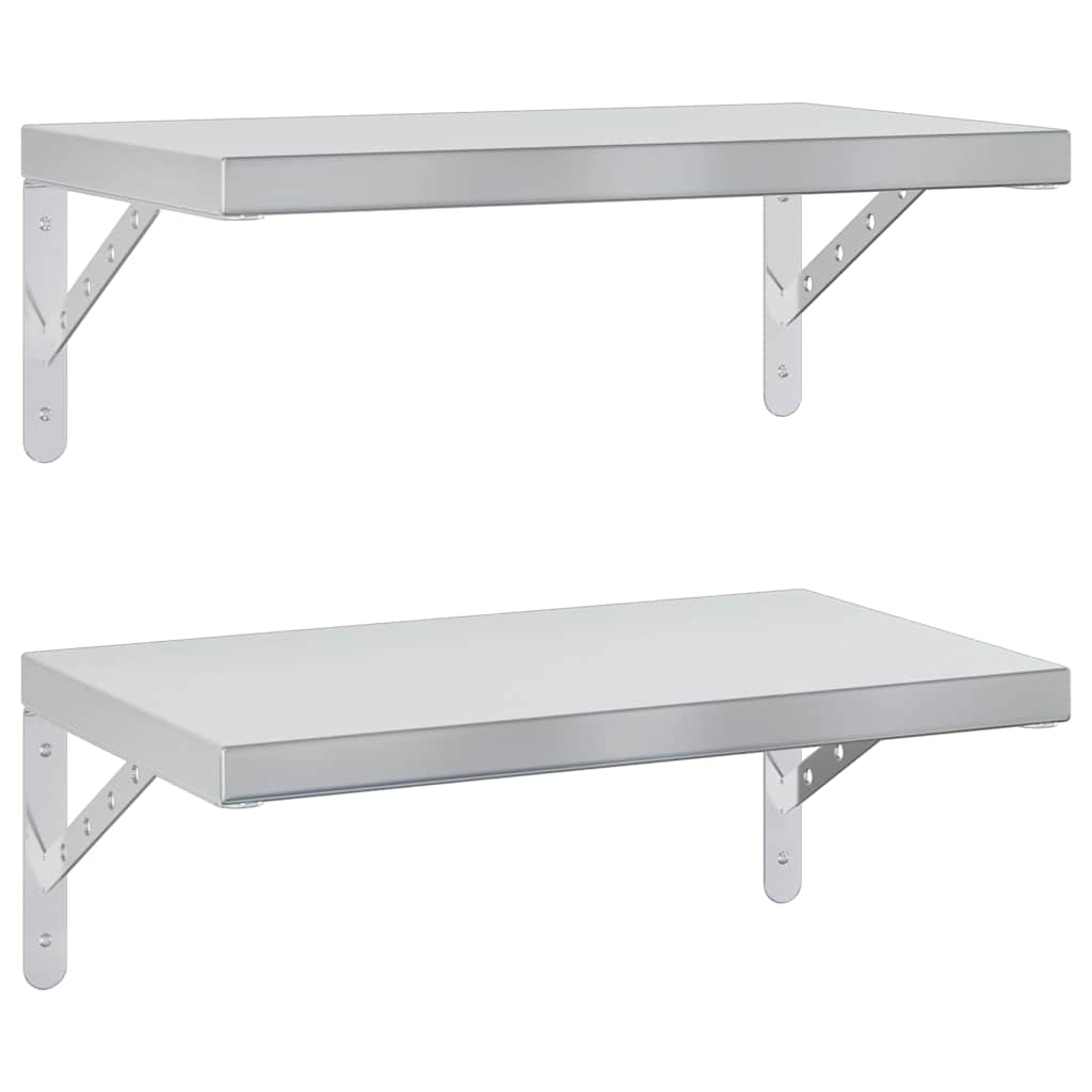 Wandregale 2 Stk. 100x40 cm Silbern Edelstahl