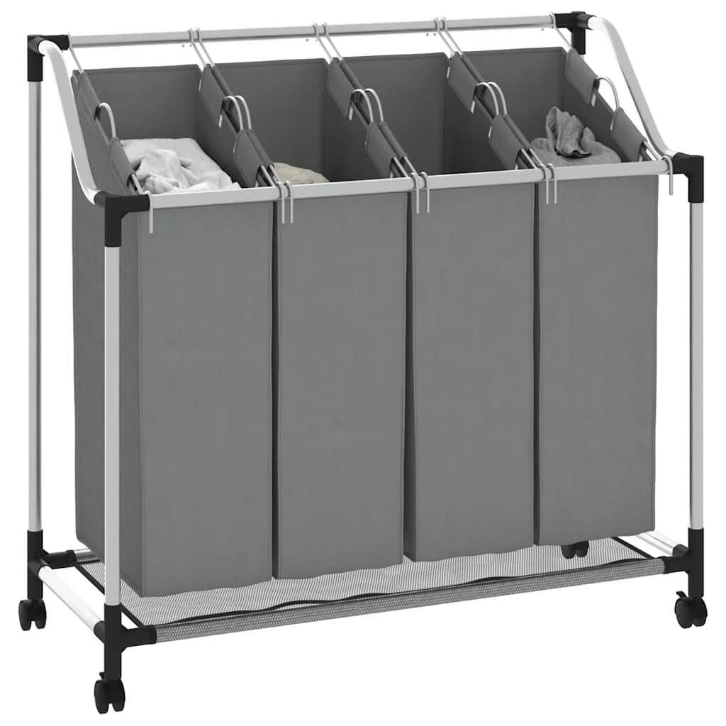4 Fächer Schwarz Wäschesortierer