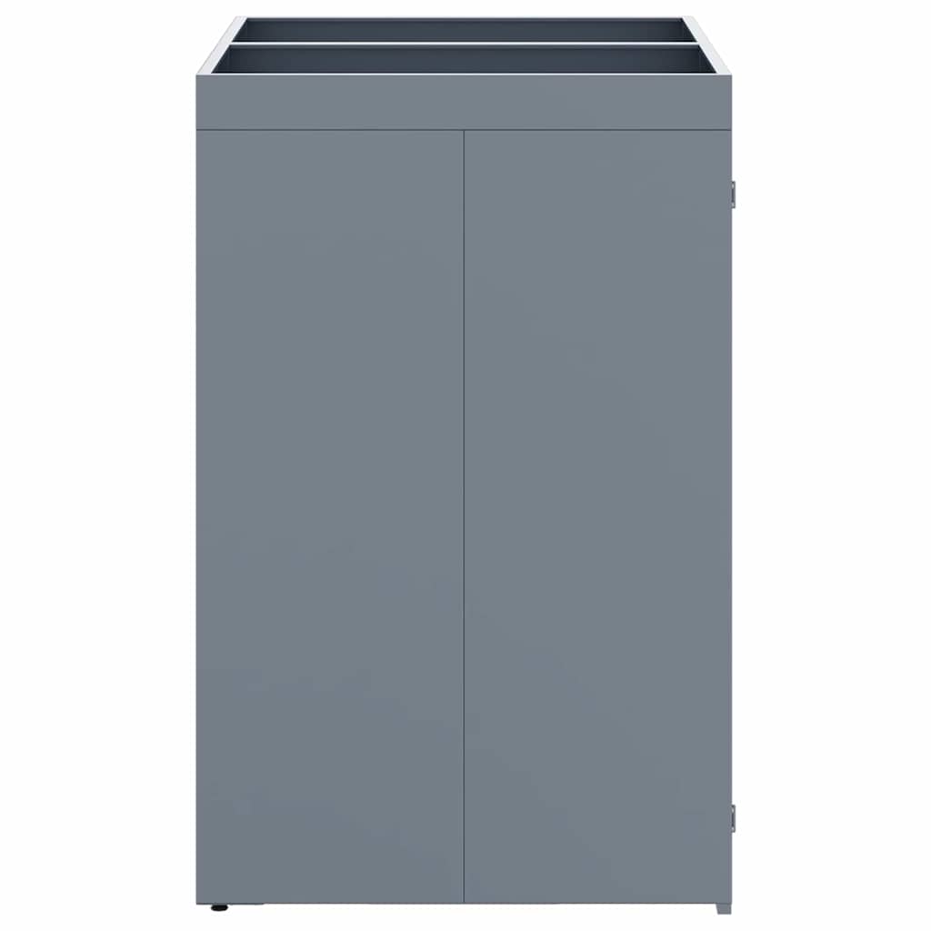 Mülltonnenbox für 2 Tonnen Schwarz 138x79x117 cm Stahl