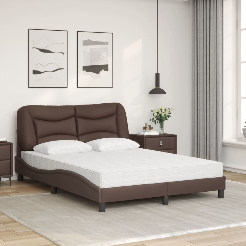 Bett mit Matratze "Hvar" Schwarz 80x200 cm Kunstleder