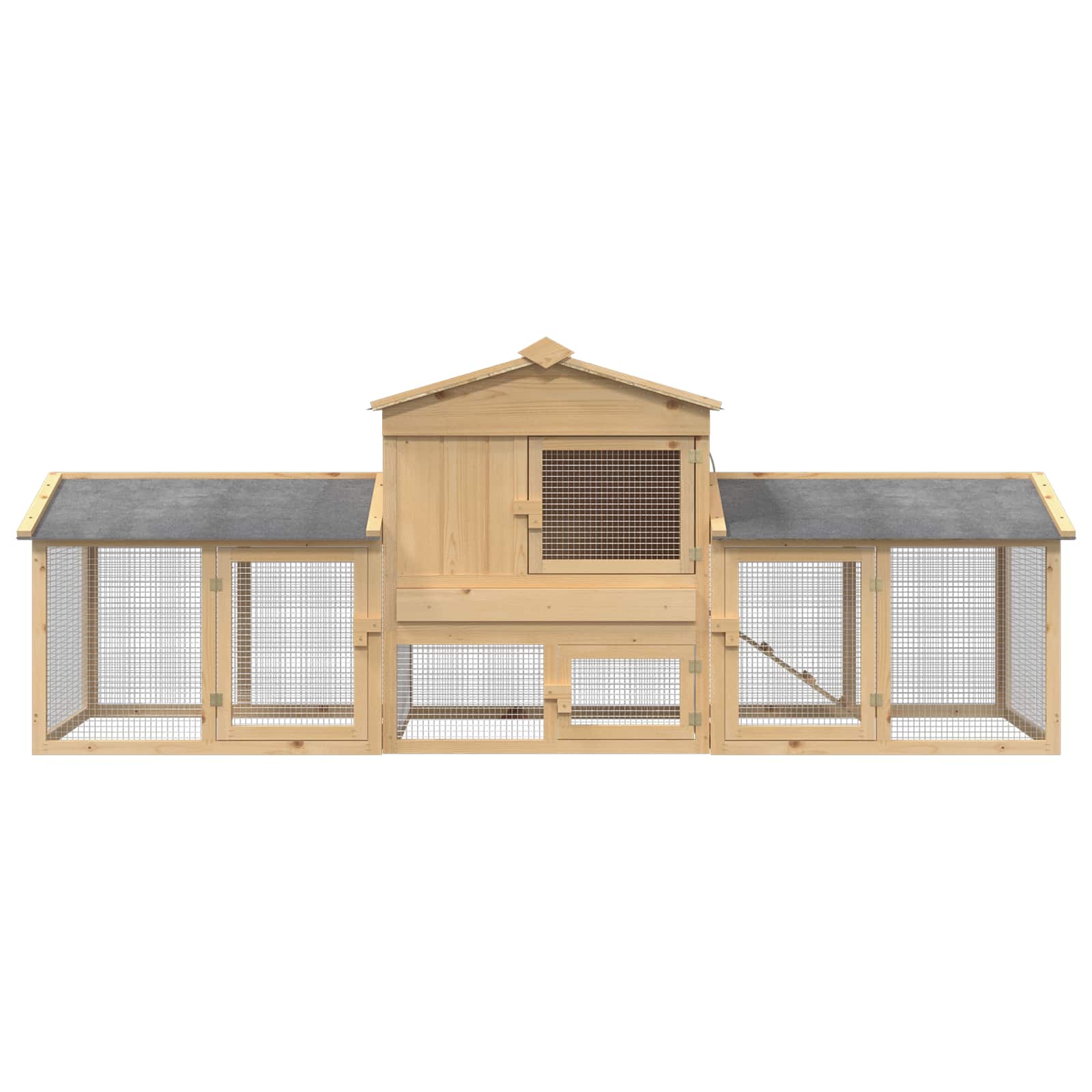 Hühnerunterkunft 2 pcs Braun Massives Kiefernholz