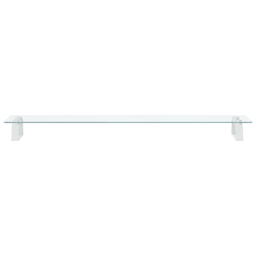 Monitorständer Weiß 60x20x8 cm Hartglas und Metall