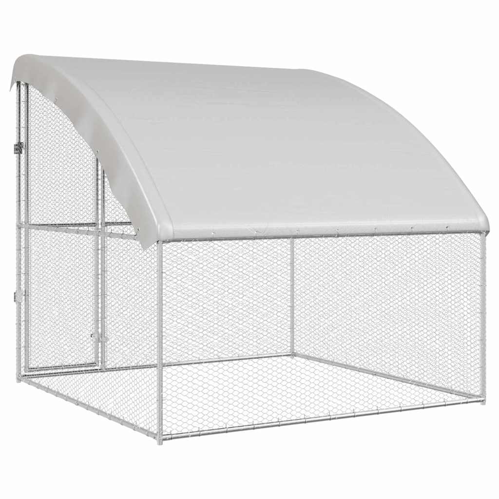 Hühnerkäfig 2 pcs Silber 400 x 200 x 200 cm Verzinkter Stahl