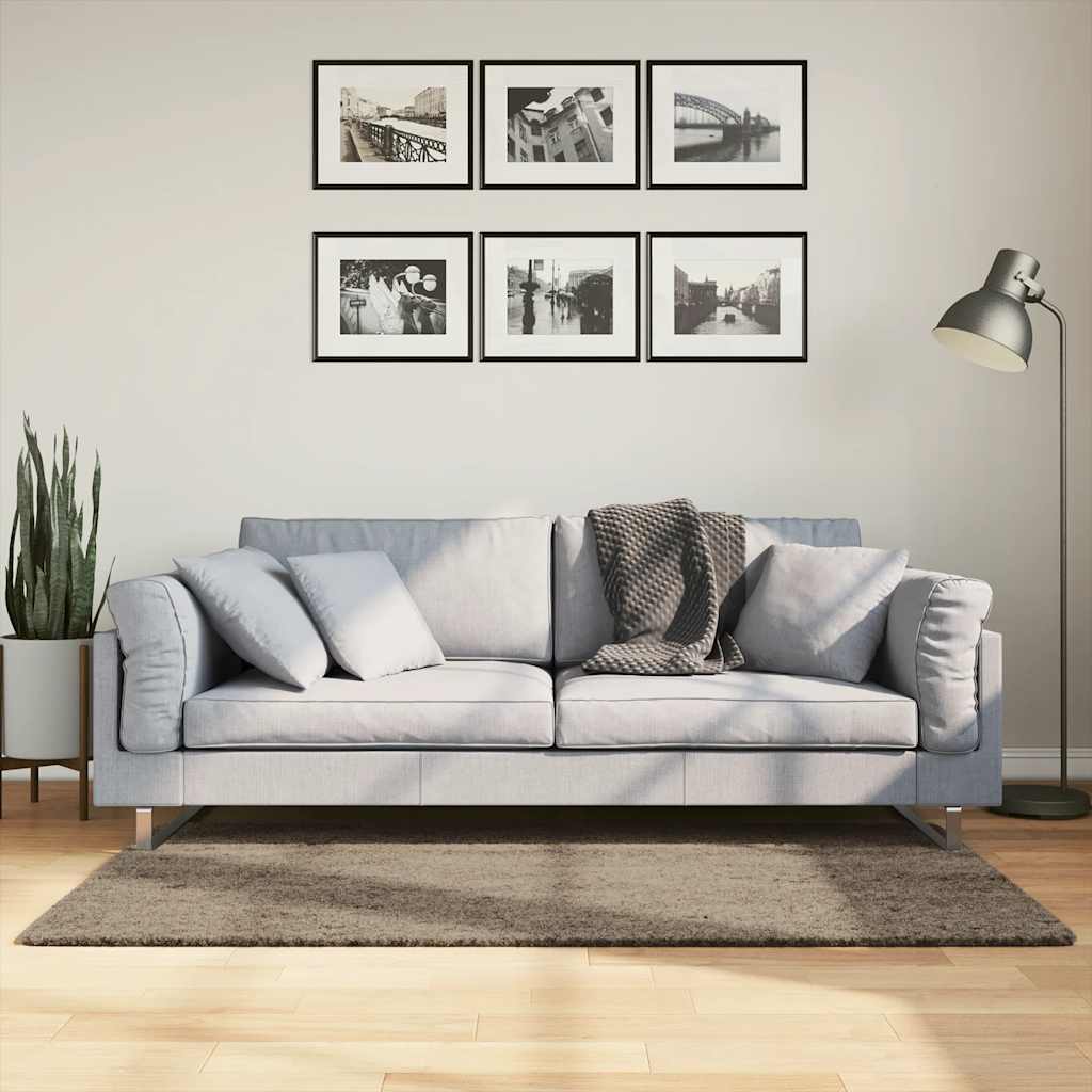 Teppich ISTAN Hochflor Glänzend Anthrazit 100x200 cm