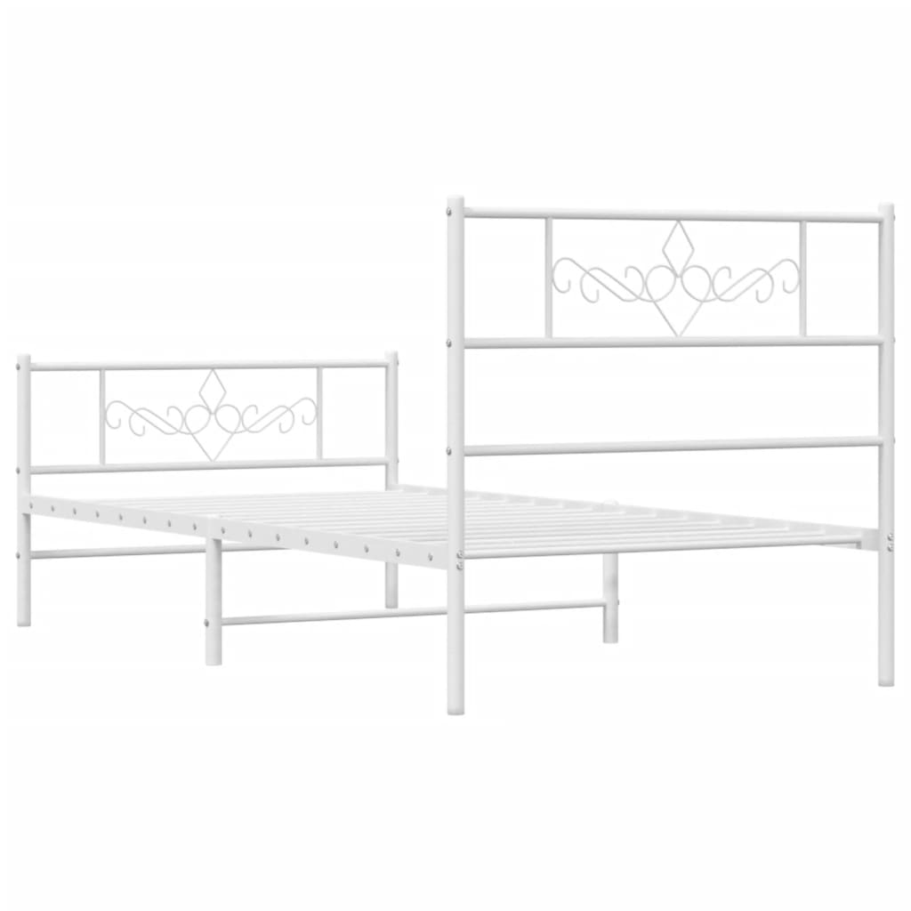 Bettgestell mit Kopfteil Metall Schwarz 100x190 cm