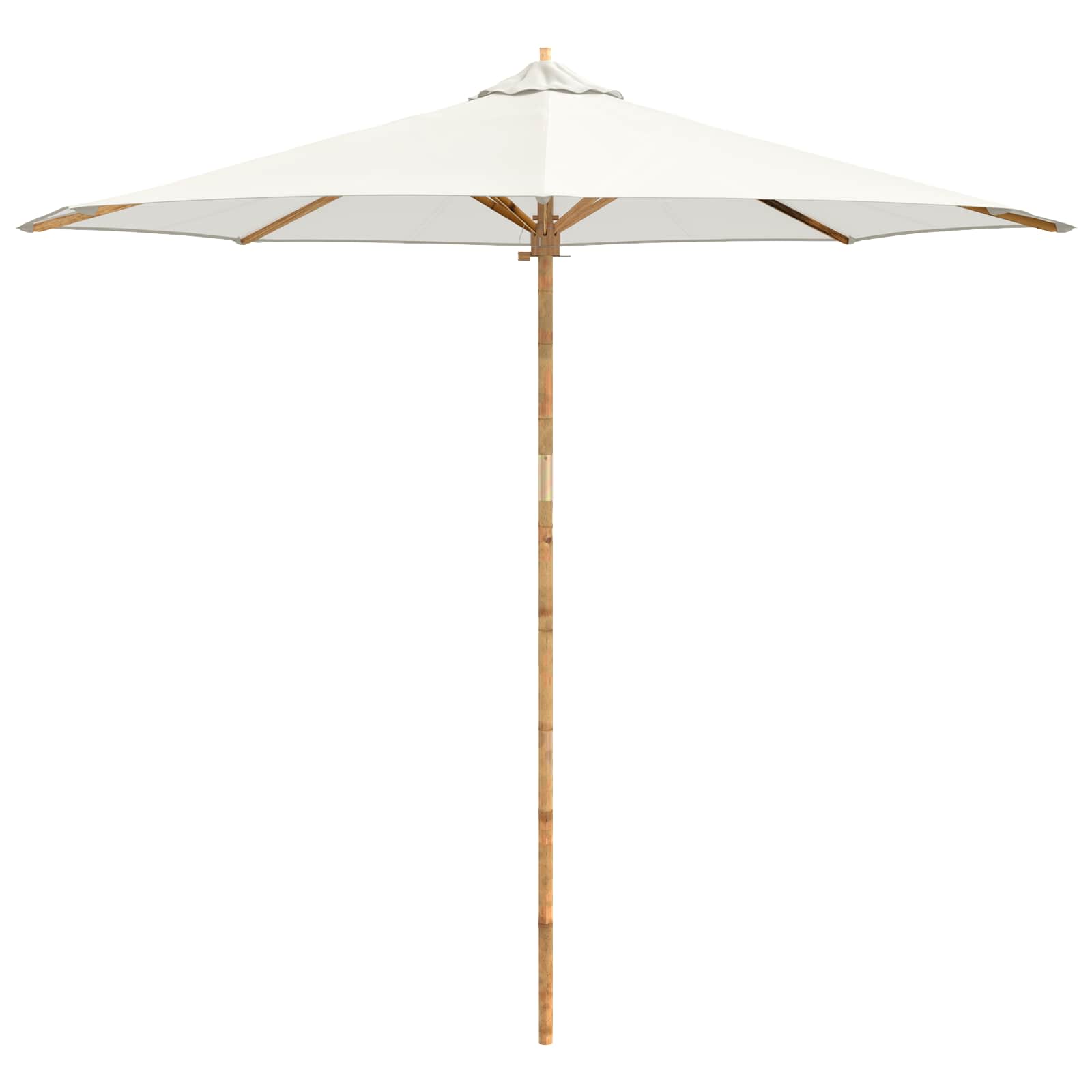 Garten-Sonnenschirm Cremeweiß Ø 150 x 210 cm Bambus