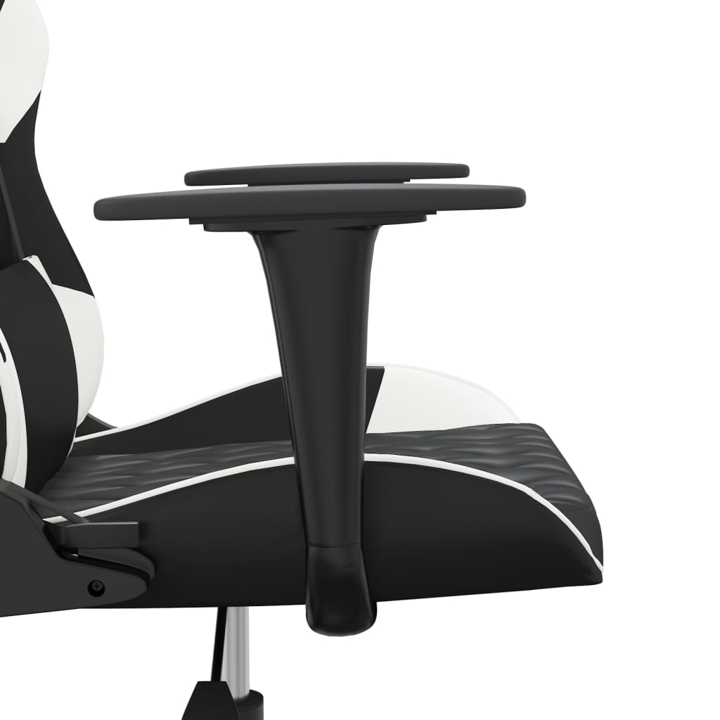 Gaming-Stuhl mit Massagefunktion Schwarz und Blau Kunstleder