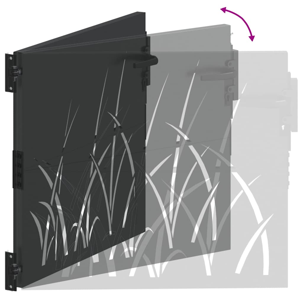 Gartentor 85x75 cm Cortenstahl Gras-Design