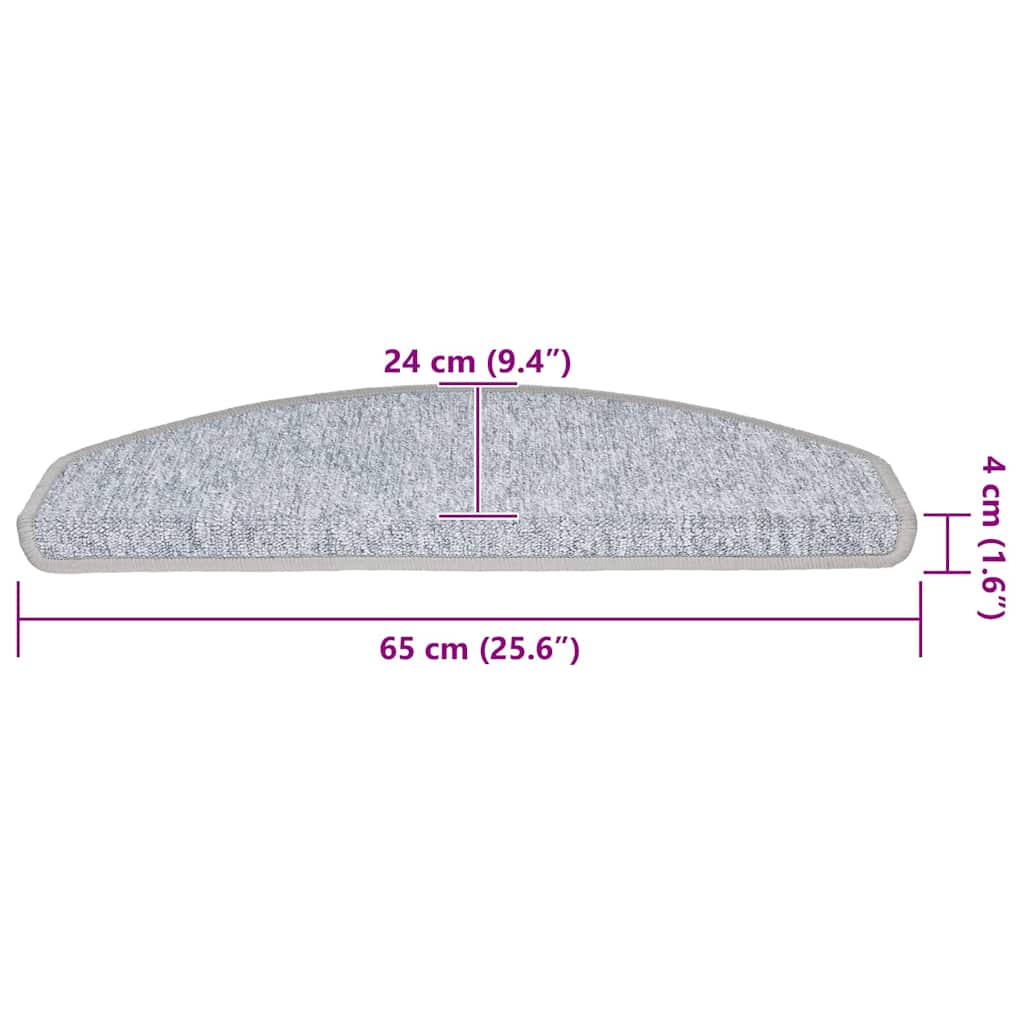 Stufenmatten 15 Stk. 56x17x3 cm Anthrazit Halbrund