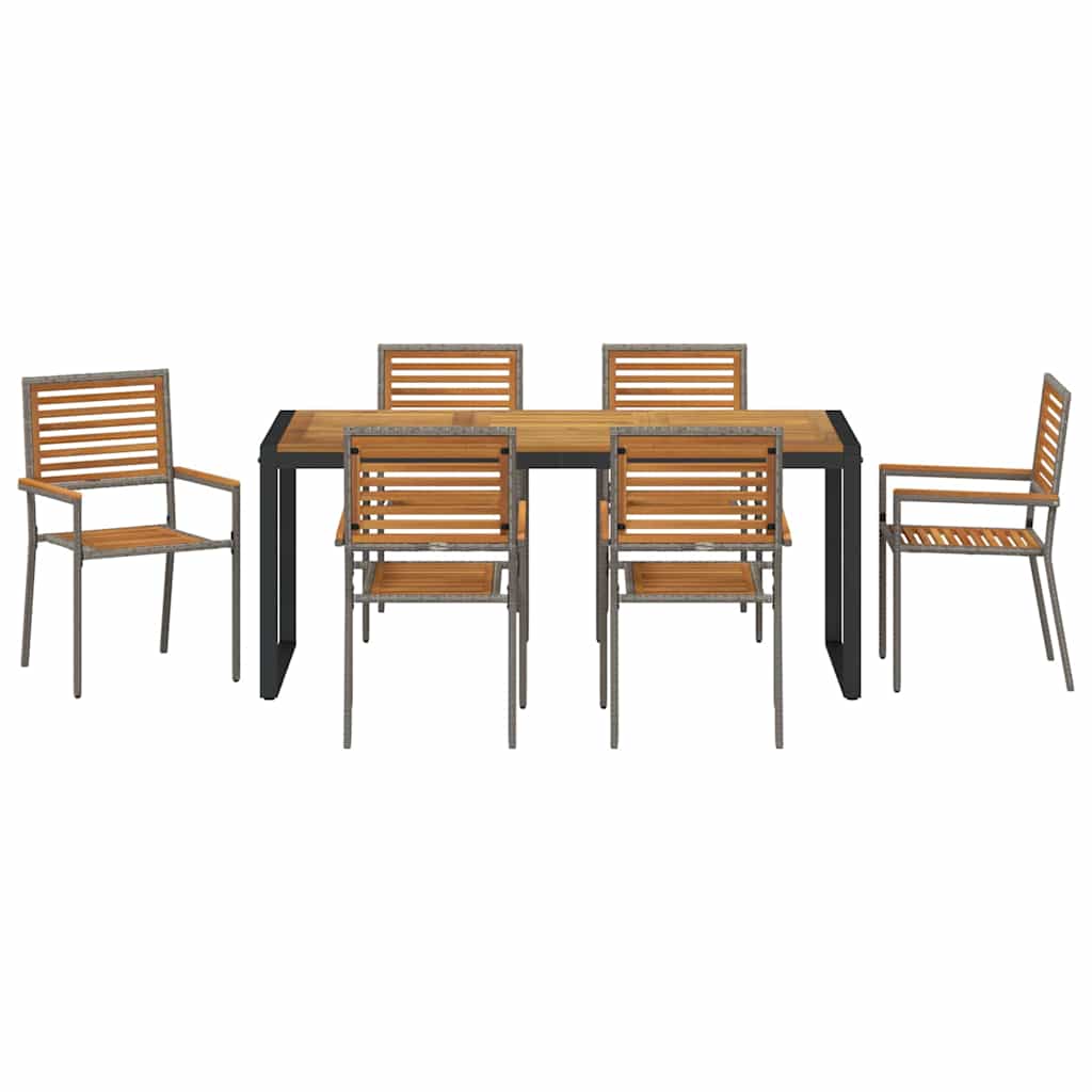 Garten Essgruppe 5 pcs Schwarz und Braun Poly-Rattan