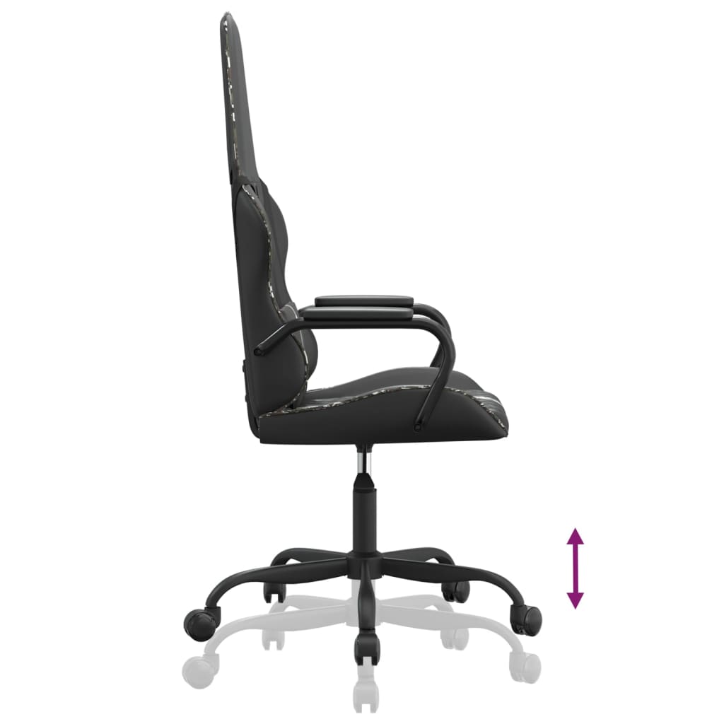 Gaming-Stuhl mit Massagefunktion Gold und Schwarz Kunstleder