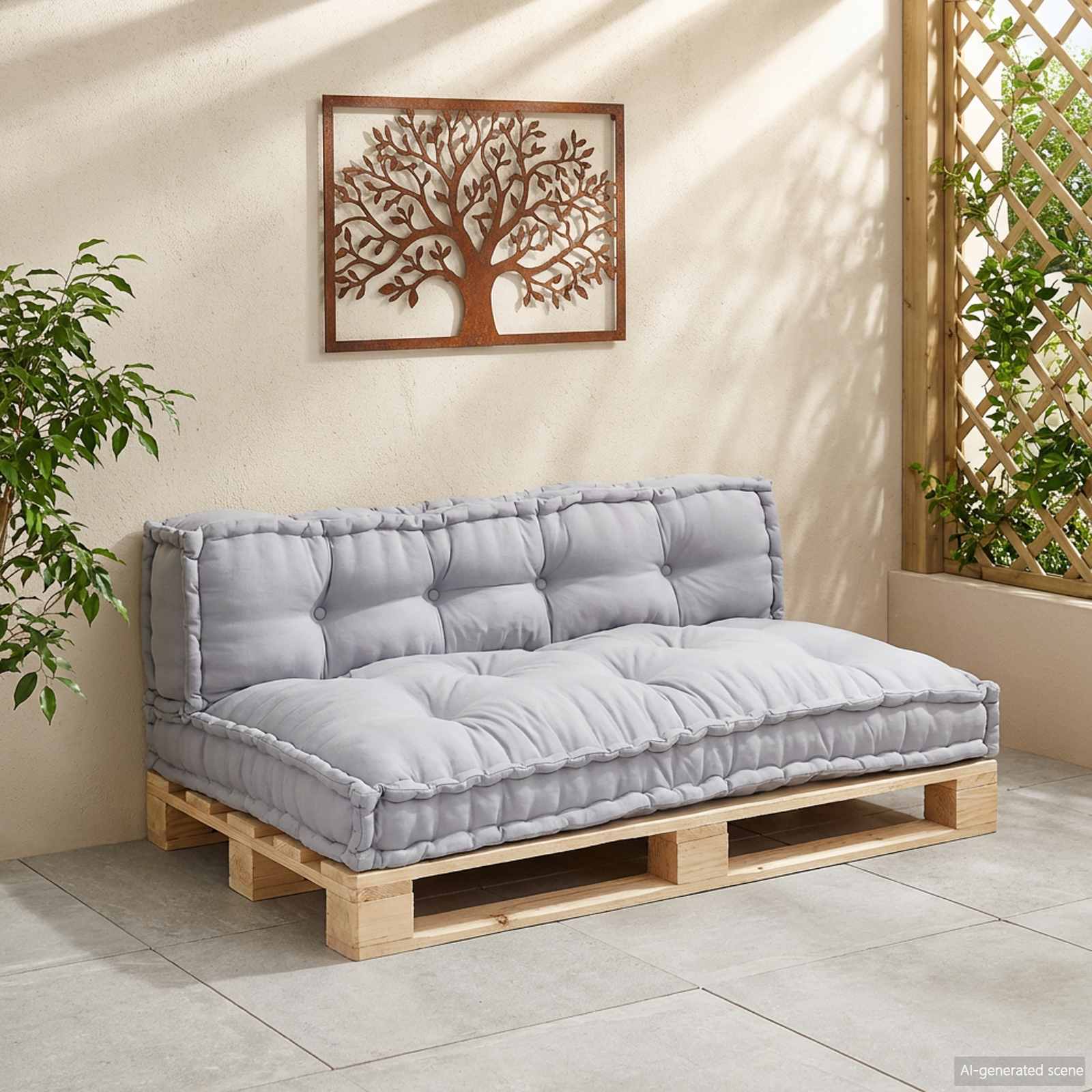 Palettensofa-Auflage Mehrfarbig Stoff Patchwork