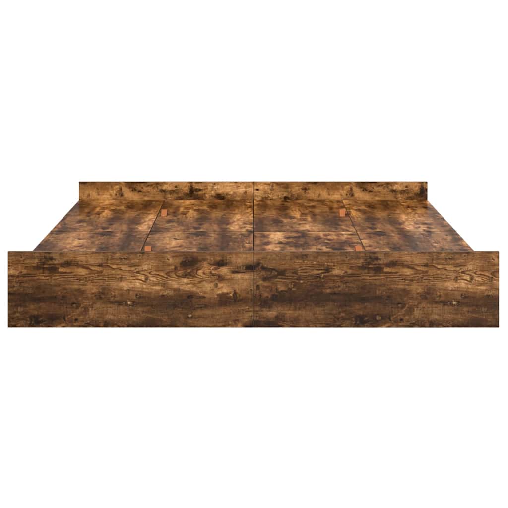 Aufbewahrungsbettgestell Weiß 200 x 200 cm Holzwerkstoff