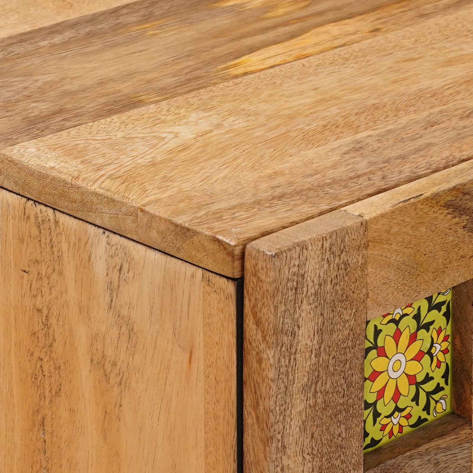 Highboard mit Tür Walnuss 60 x 33,5 x 100 cm Massivholz Mango