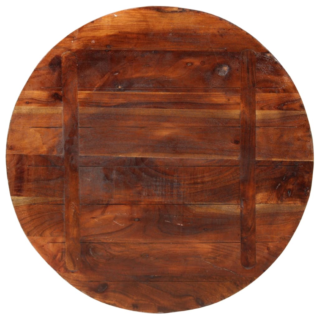 Tischplatte Ø 40x2,5 cm Rund Raues Massives Mangoholz