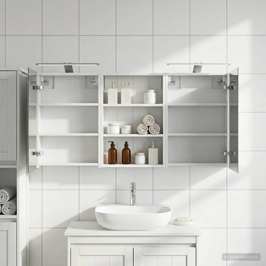 Badezimmerschrank-Set 3 pcs 80 x 10,5 x 50 cm Holzwerkstoff