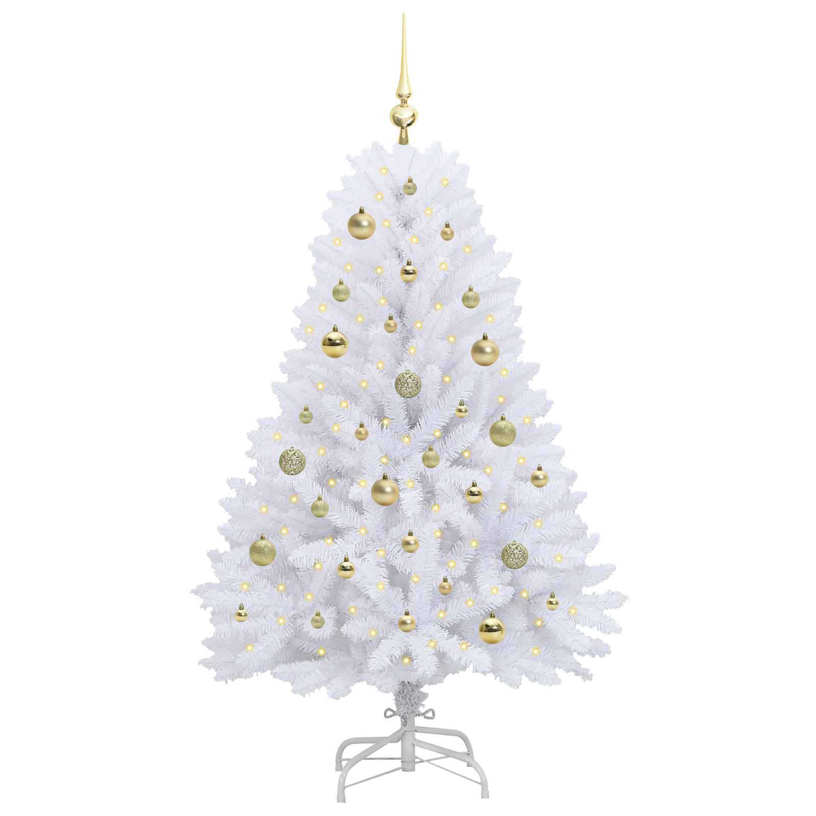 Künstlicher klappbarer Weihnachtsbaum Weiß 120 cm PVC und Stahl