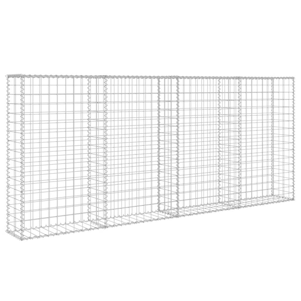 Gabionenwand mit Abdeckung Verzinkter Stahl 20×20×100 cm