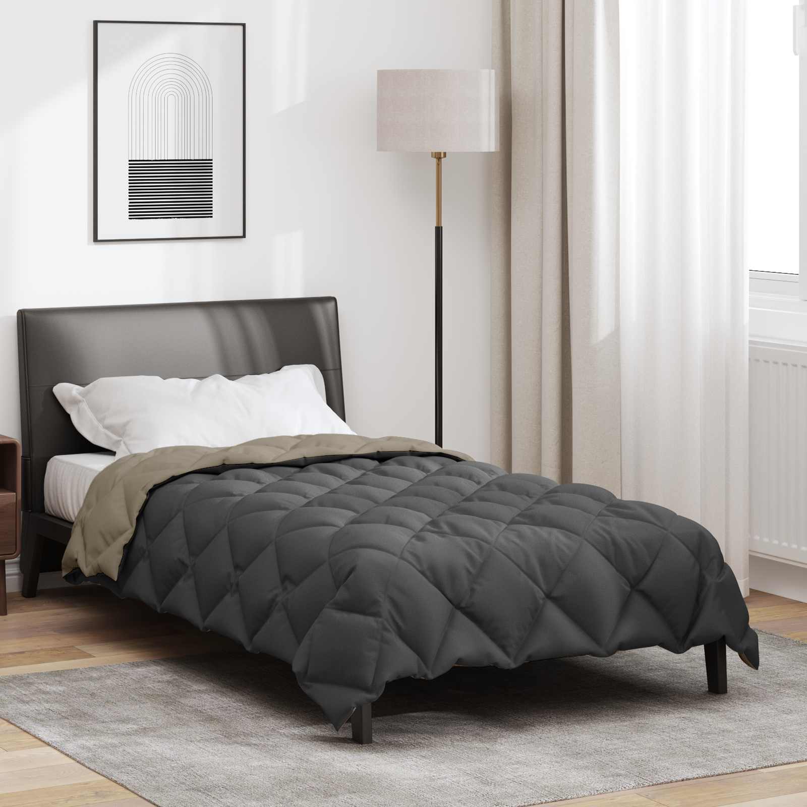 Winterbettdecke Anthrazit 135 x 200 cm Mikrofaser