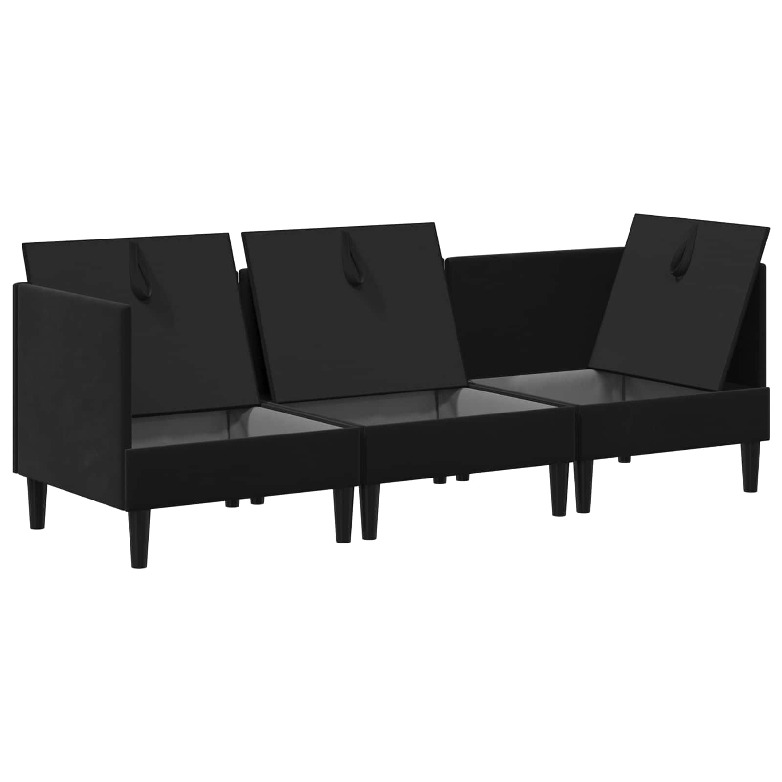 Wohnzimmergarnitur mit Kissen mit Speicher 3 pcs Hellgrau Samt