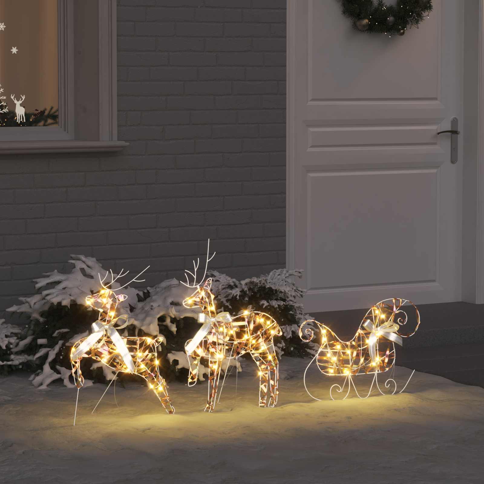 LED Rentiere 5 pcs Gold Stoff