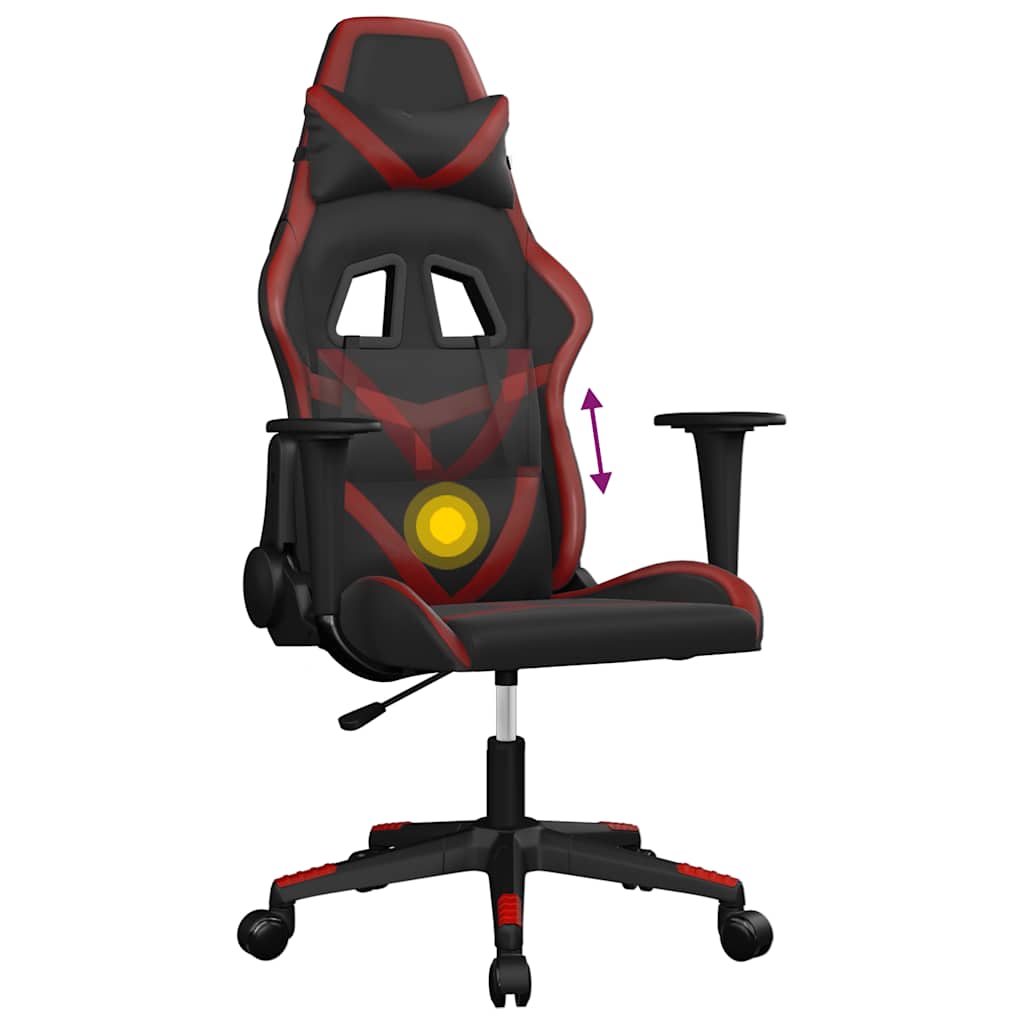 Gaming-Stuhl mit Massagefunktion Schwarz und Grün Kunstleder