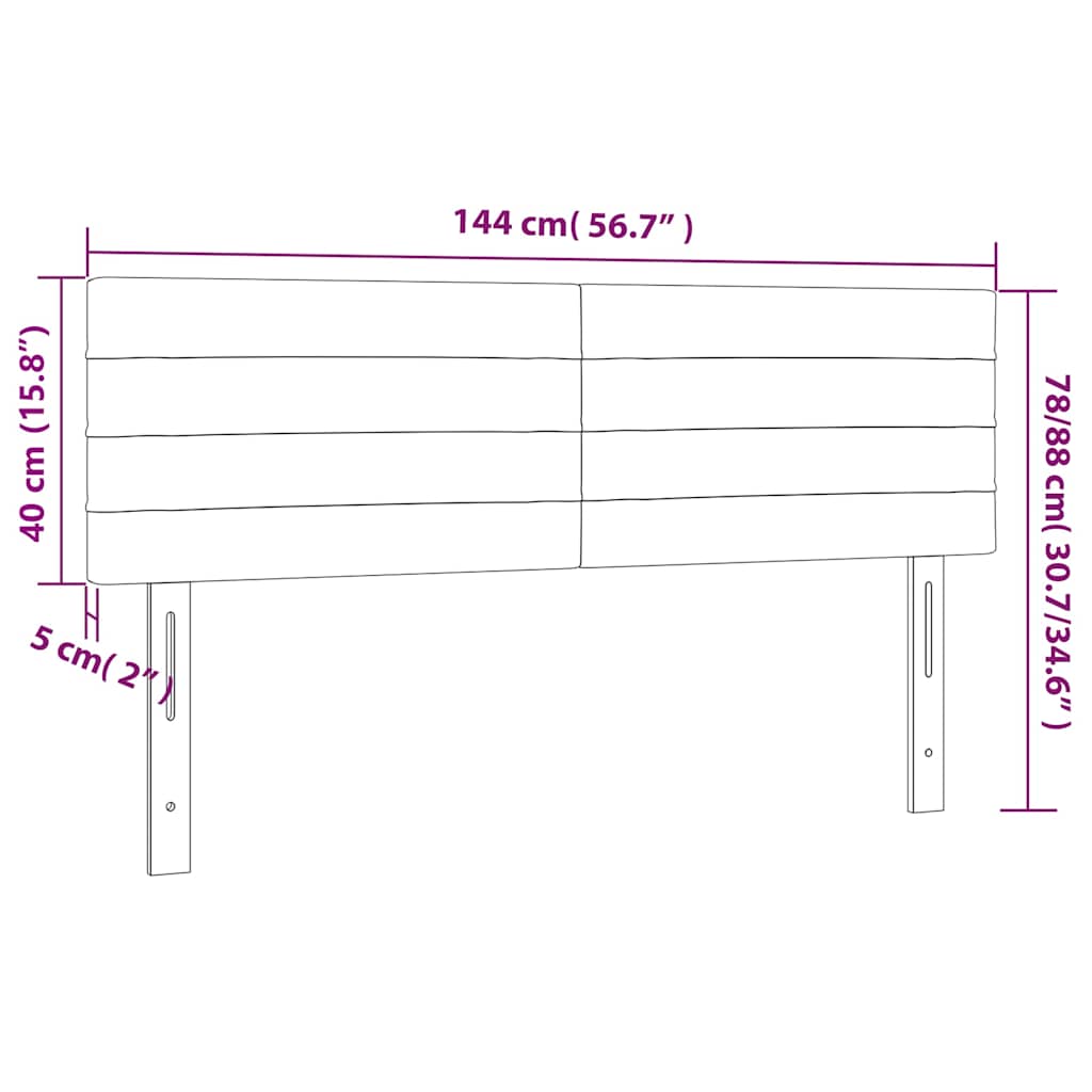 Kopfteil Hellgrau 80x5x118/128 cm Samt