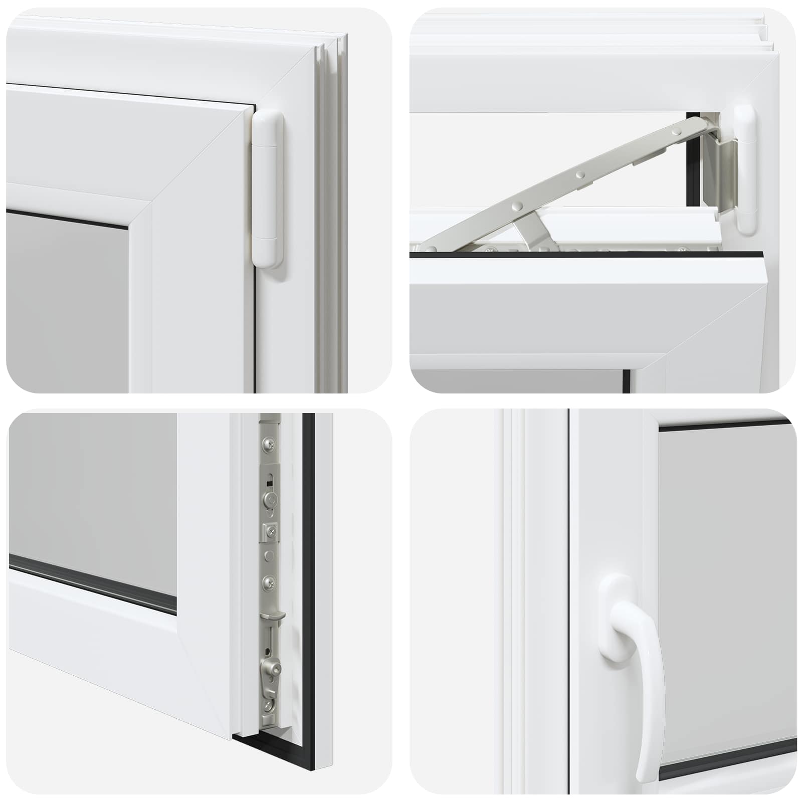 Kellerfenster RISOR 50 x 50 cm PVC und Glas Weiß