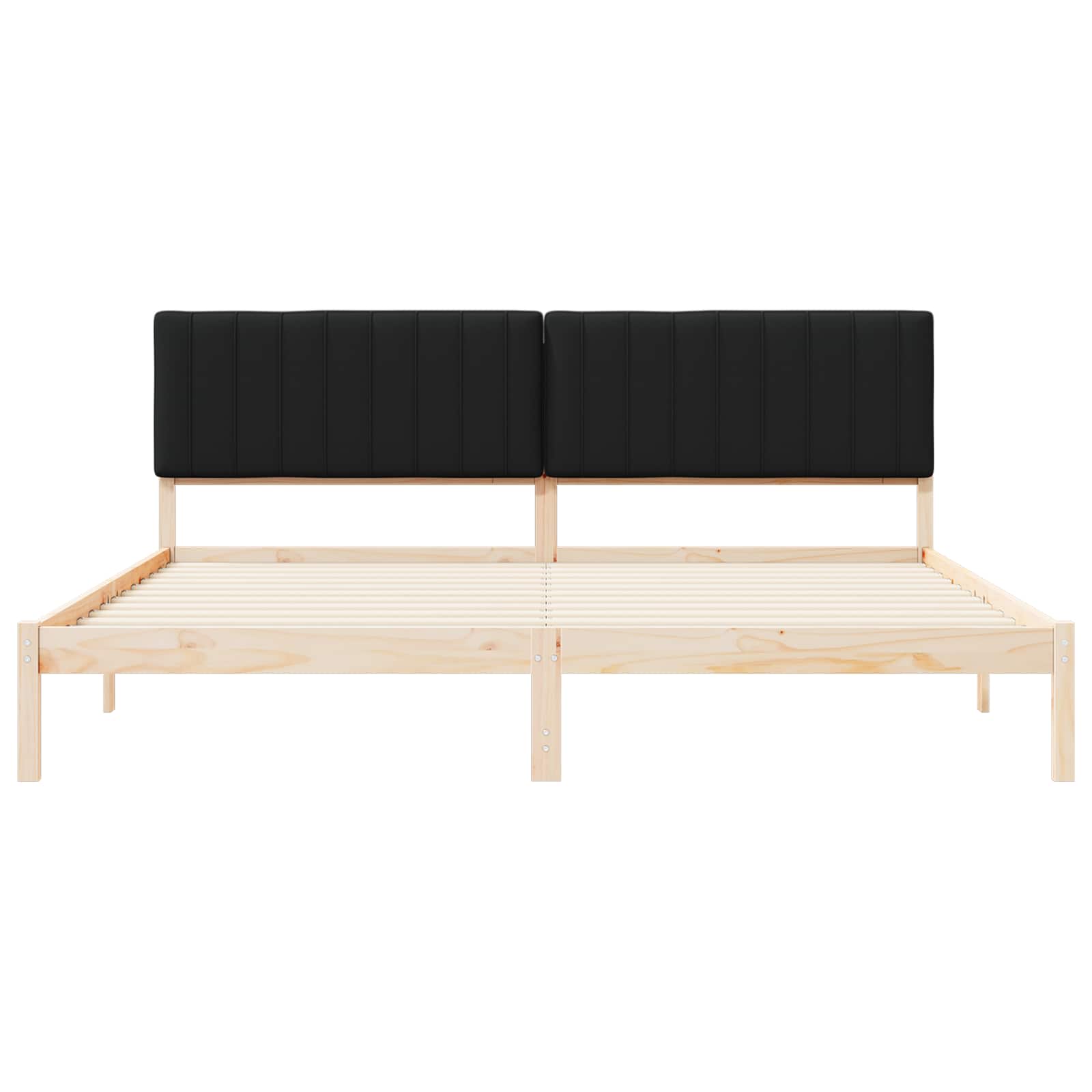 Bettgestell mit gepolstertem Kopfteil Hellgrau 200 x 200 cm