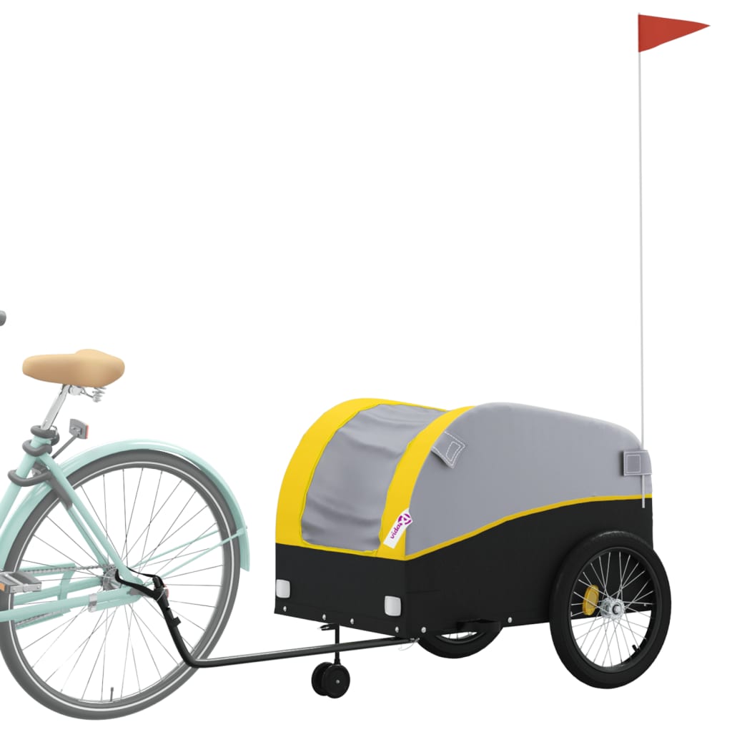 Fahrradanhänger Schwarz und Orange 30 kg Eisen
