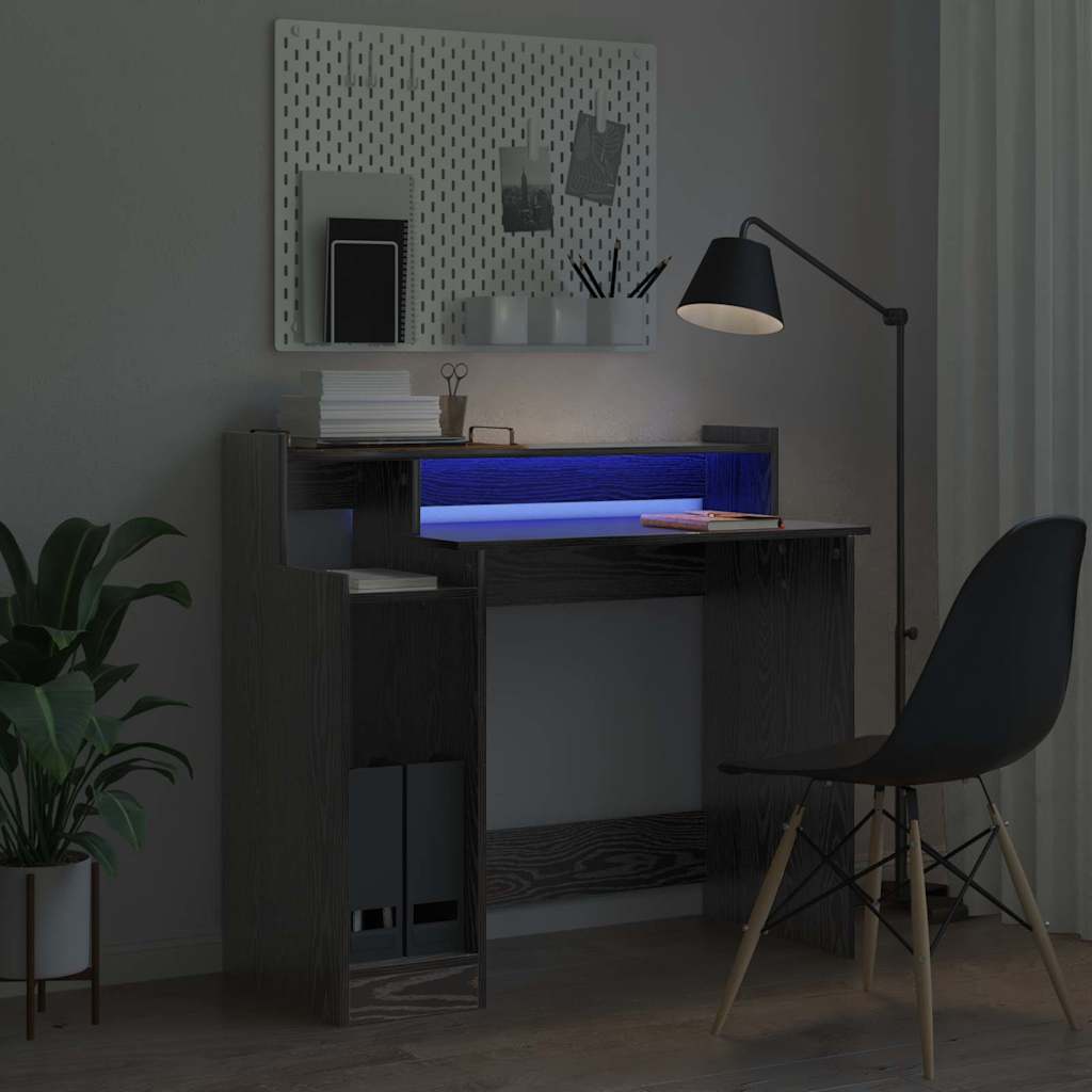 Schreibtisch mit LEDs Weiß 97x45x90 cm Holzwerkstoff