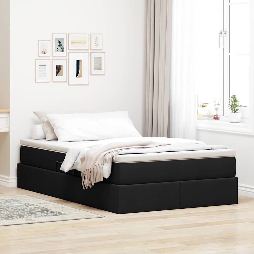 Aufbewahrungsbett mit Matratze Hellgrau 90 x 190 cm Polyester