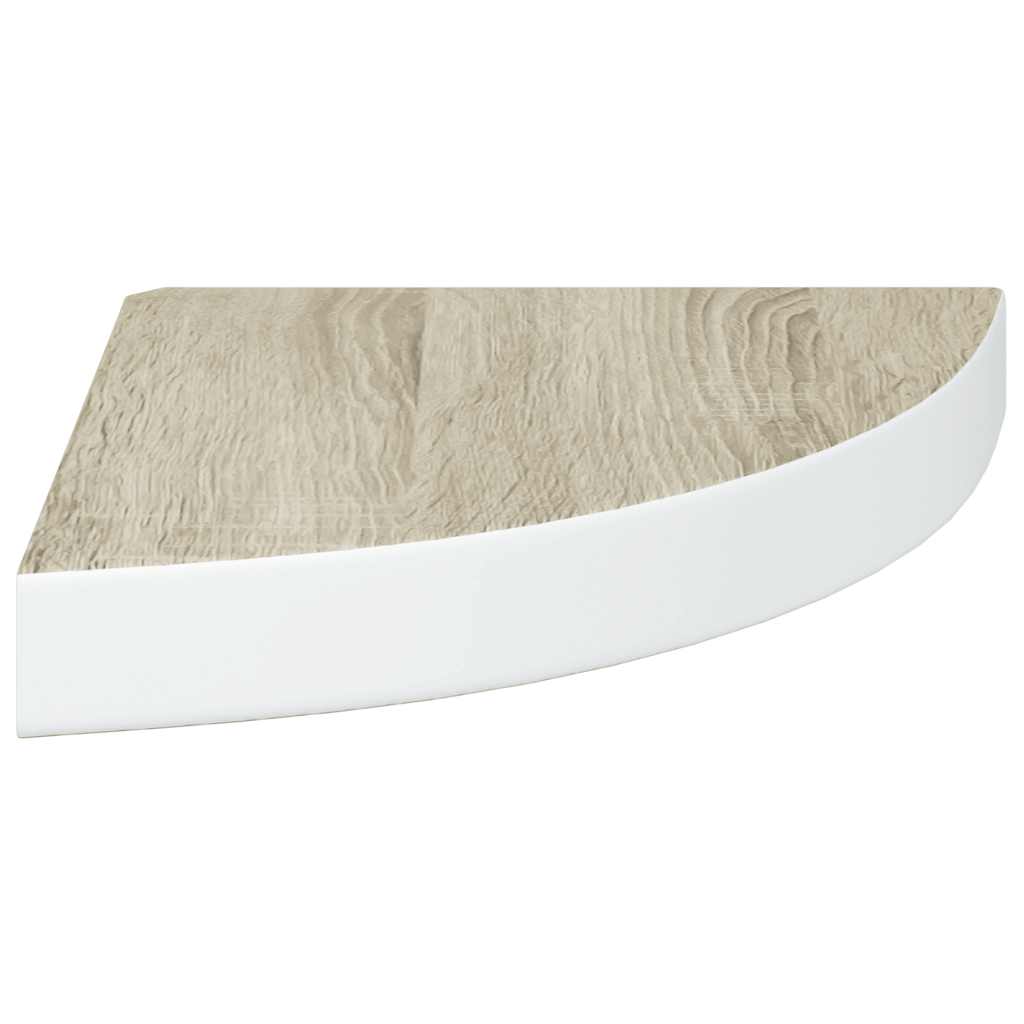 Schwebende Eckregale 2 Stk. Hochglanz-Weiß 25x25x3,8 cm MDF