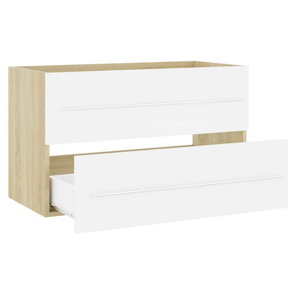 2-tlg. Badmöbel-Set Grau Holzwerkstoff