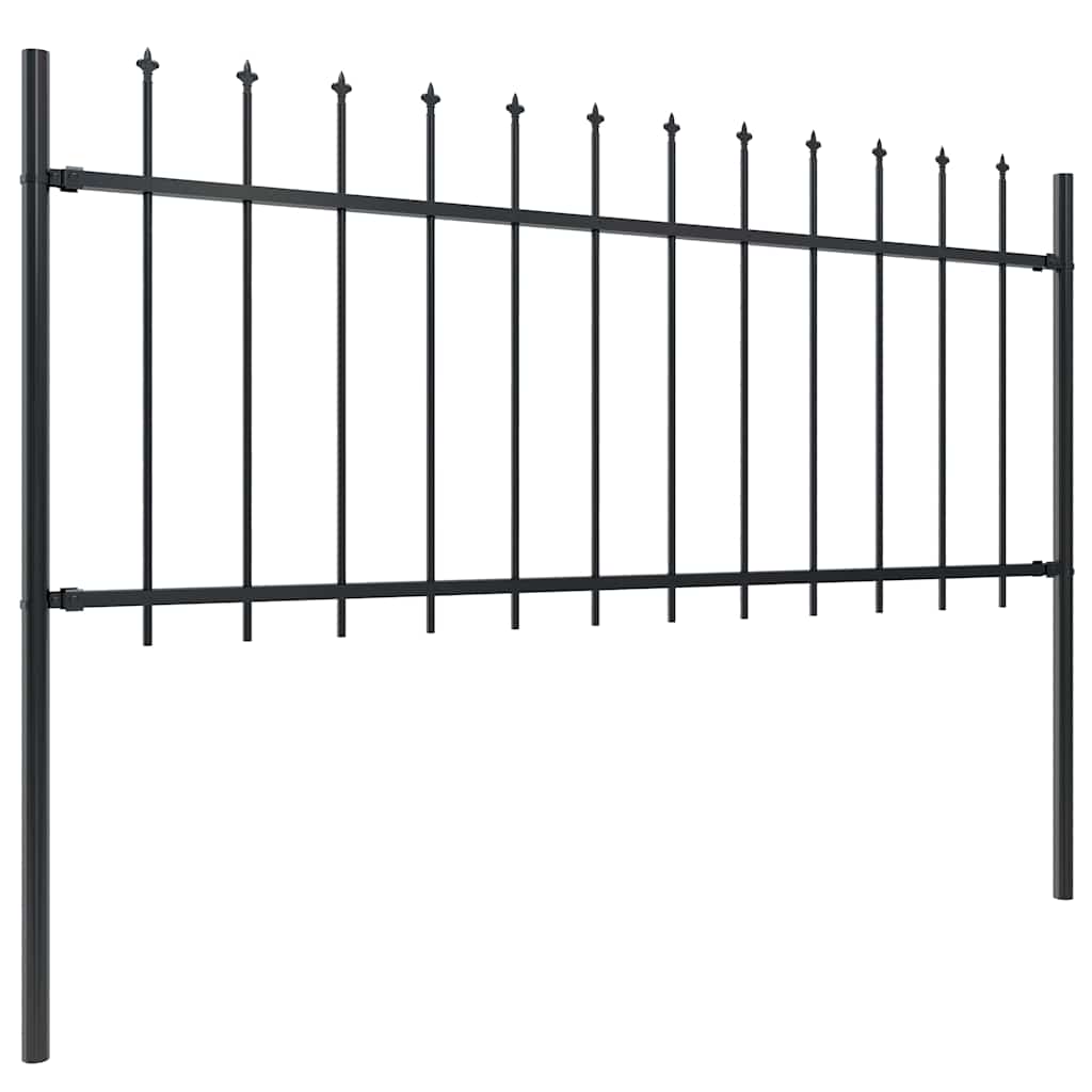 Gartenzaun Woerden mit Speerspitze Stahl 181 x 60 cm Schwarz