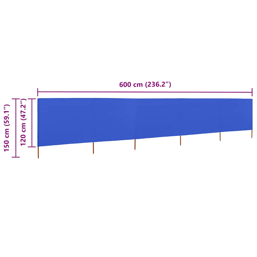 3-teiliges Windschutzgewebe 400 x 120 cm Weiß