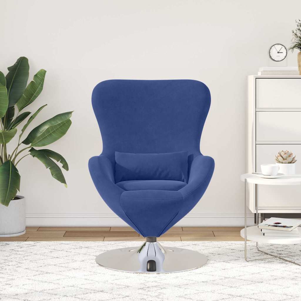 Eiersessel Blau Samt