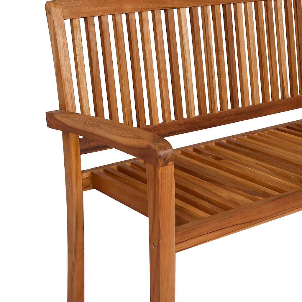Gartenbank 3-Sitzer Stapelbar 159 cm Massivholz Teak