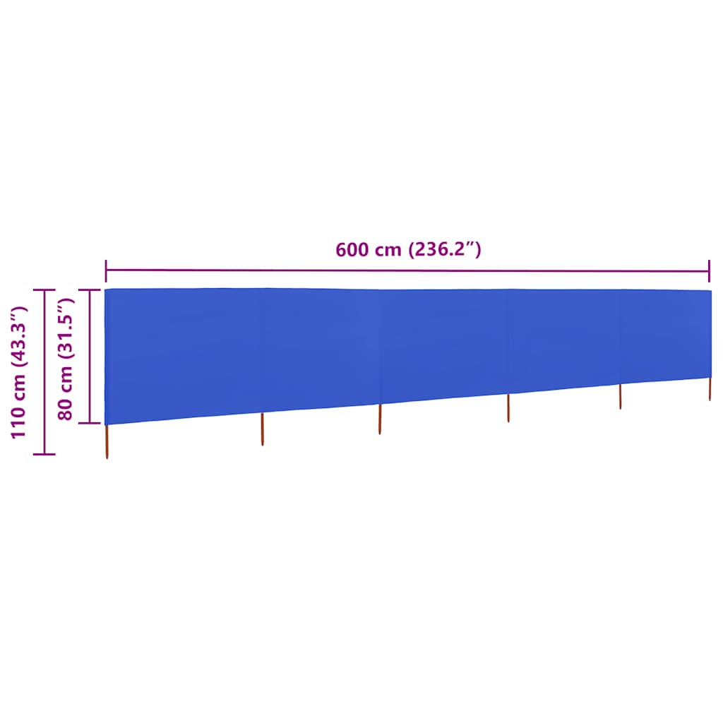 3-teiliges Windschutzgewebe 400 x 120 cm Weiß