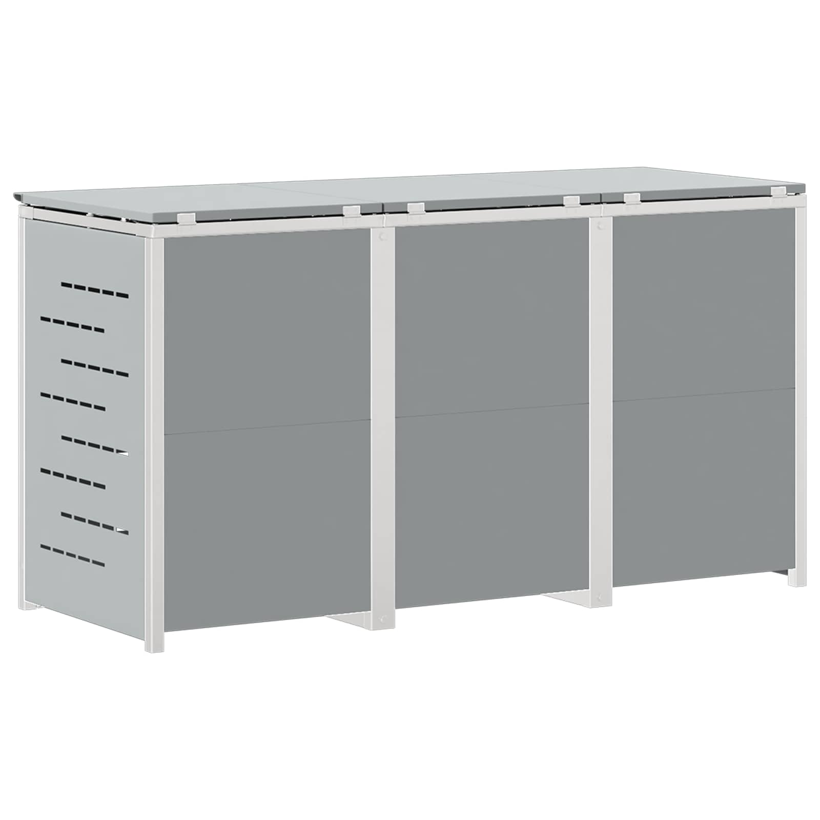 Mülltonnenbox for 2 Bins 240L Edelstahl Schwarz