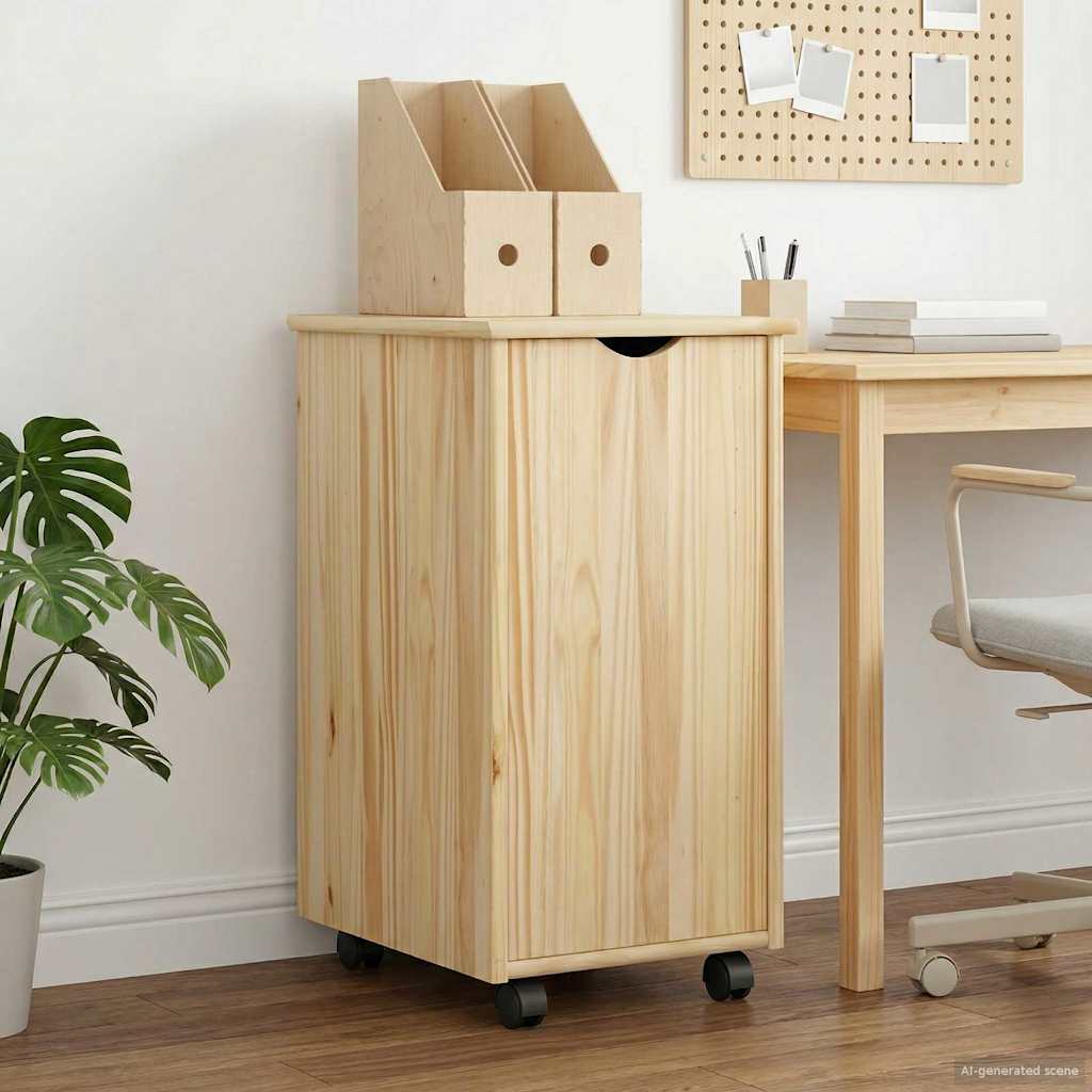 Rollschrank Honigbraun 34 x 39 x 65,5 cm Massivholz Kiefer