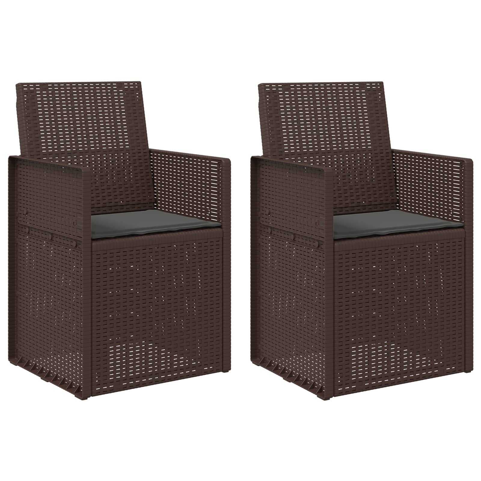 Garten Esszimmerstühle 2 pcs Weiß und Hellgrau PP