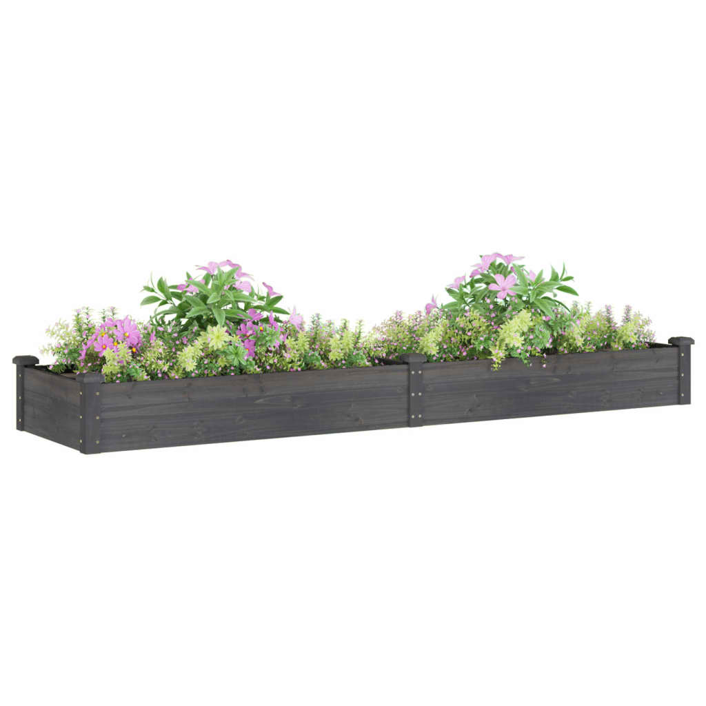 Hochbeet mit Einsatz Grau 120x45x25 cm Massivholz Tanne