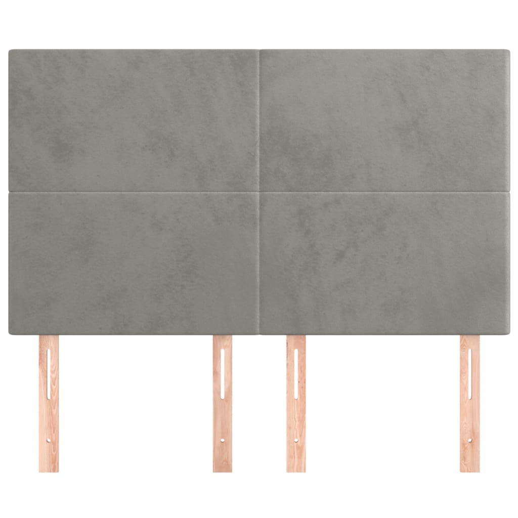Kopfteil Hellgrau 80x5x118/128 cm Samt