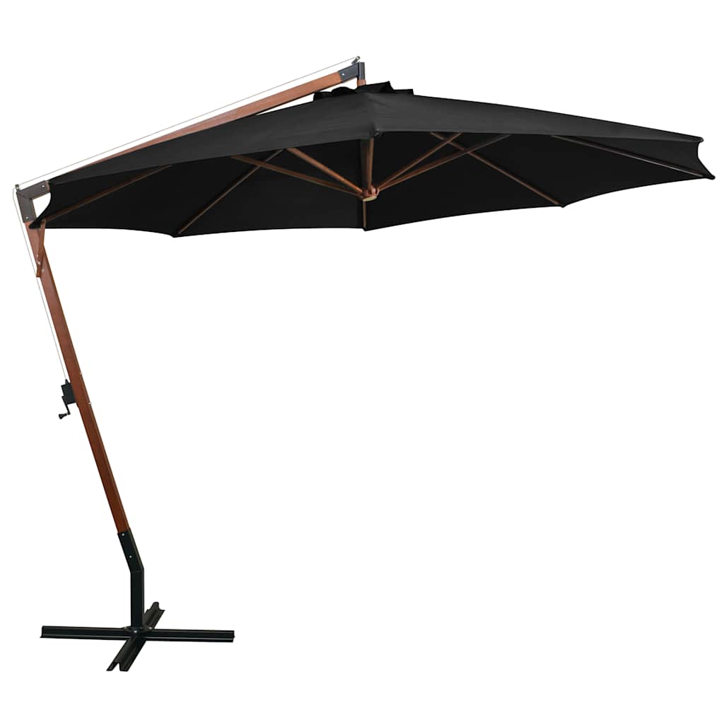 Ampelschirm mit Mast Anthrazit 3,5x2,9 m Massivholz Tanne