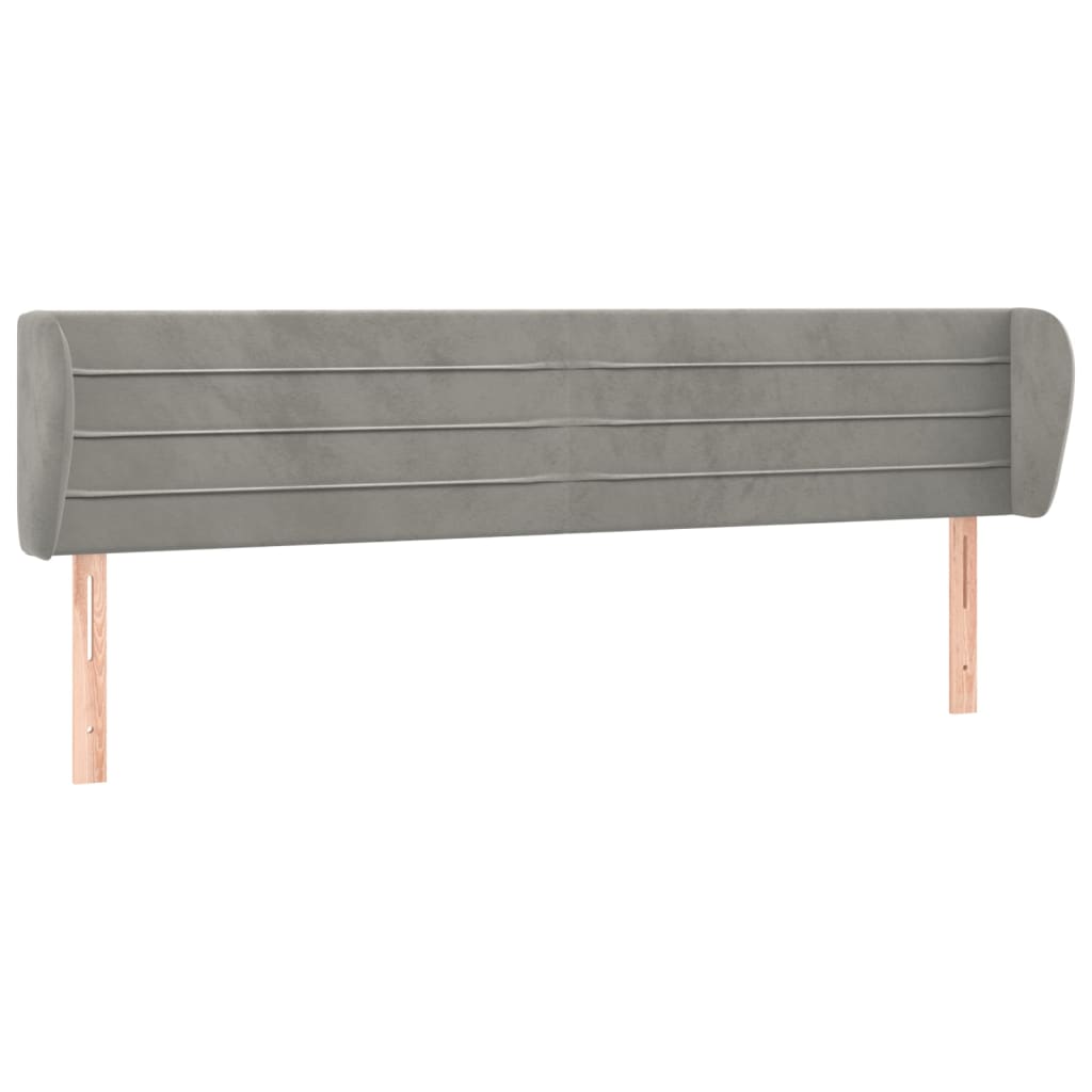 Kopfteil mit Ohren Dunkelblau 203x23x118/128 cm Samt