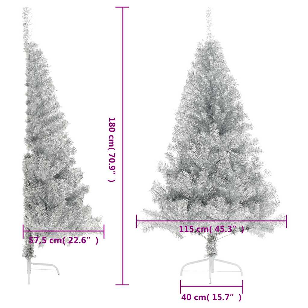 Künstlicher Halb-Weihnachtsbaum mit Ständer Grün 150 cm PVC